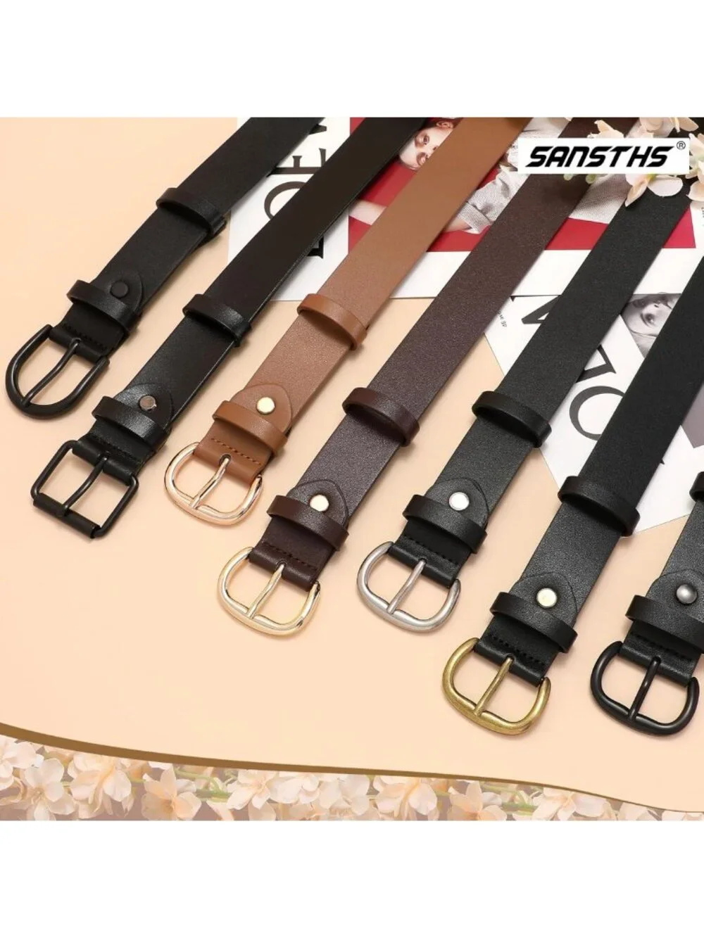 Stylish Black Leather Waist Belt for Women - Perfect for Jeans, Dresses & Pants